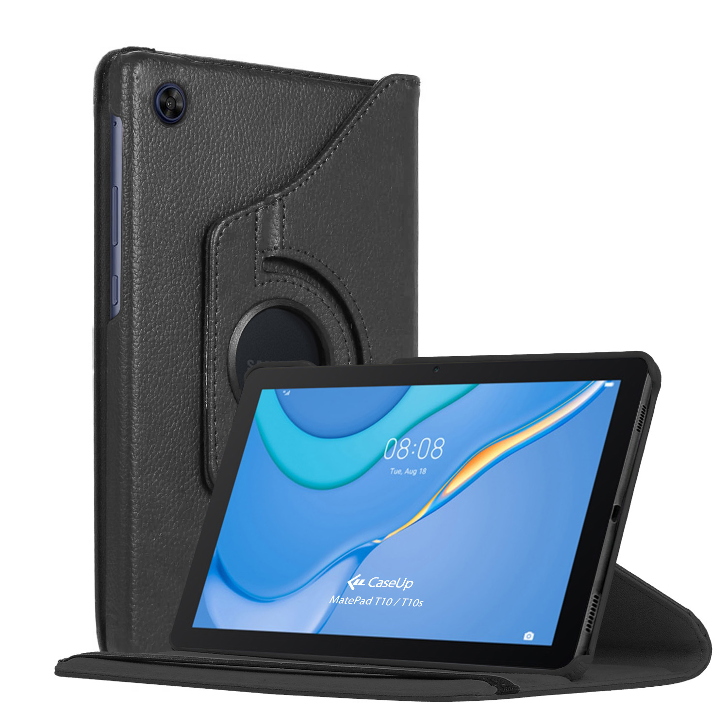 Huawei MatePad T10s Kılıf CaseUp 360 Rotating Stand Siyah